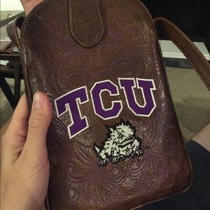 TCU Leather Boot Bag